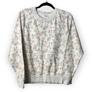 Old  Navy Beige & Tan Floral Crewneck Sweater
